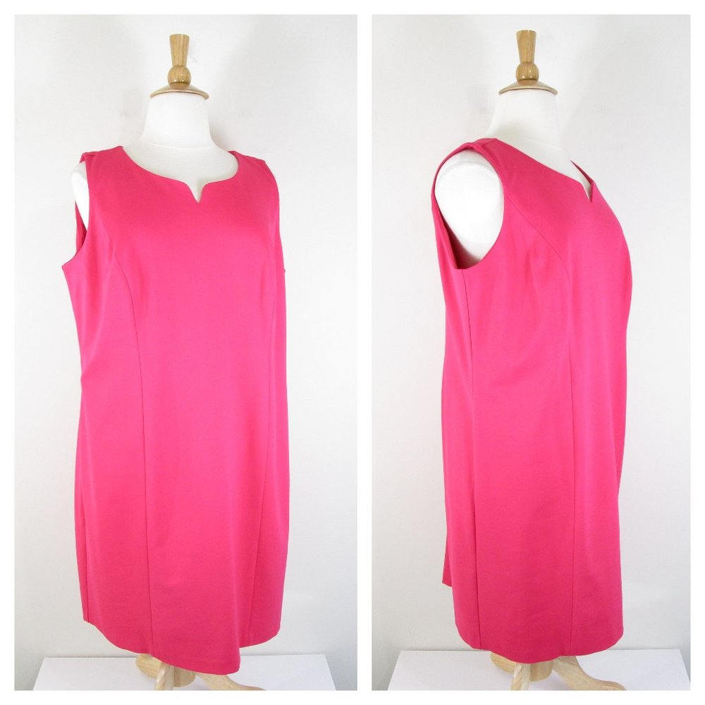 Talbots Plus Size Hot Pink Ponte Sheath Dress 20W